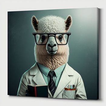 Alpaca wizard , magician with a wand
