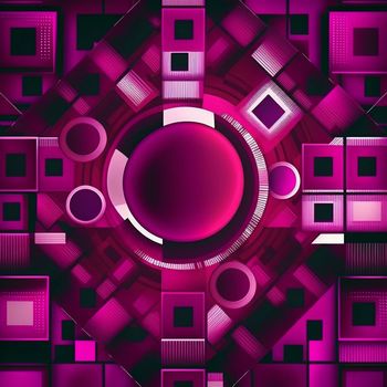 Panton next year, magenta, neon geometric shapes, background. High quality illustration