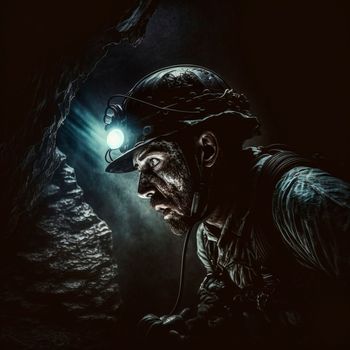 The Man in the Cave. High quality illustration