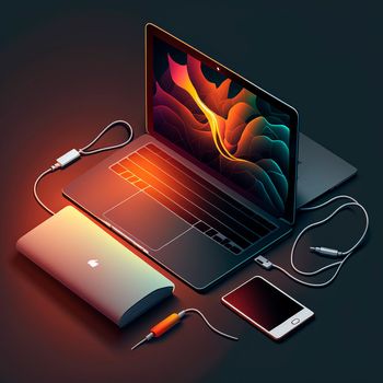 Image on tablet and phone side by side, graphics, graphic design. High quality illustration