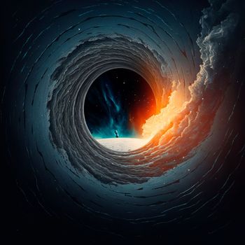 portal to another world, golden glow. High quality illustration