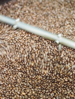 brown roasted coffee beans macro closeup making the blend series