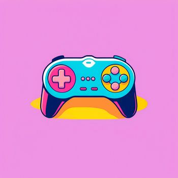 A gamepad in the style of pop art and anime. High quality illustration