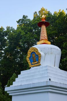 Image of Chorten Buddhist shrine in midwest America