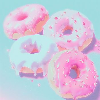 Background with donuts . High quality illustration