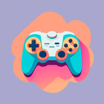 A gamepad in the style of pop art and anime. High quality illustration