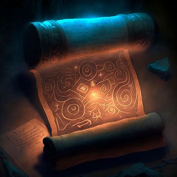 Ancient Magic List. High quality illustration