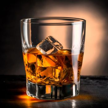 Whiskey on the rocks. High quality illustration