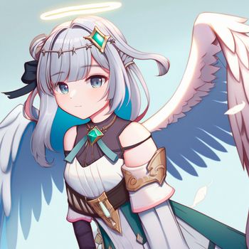 Beautiful angel girl in anime style. High quality illustration