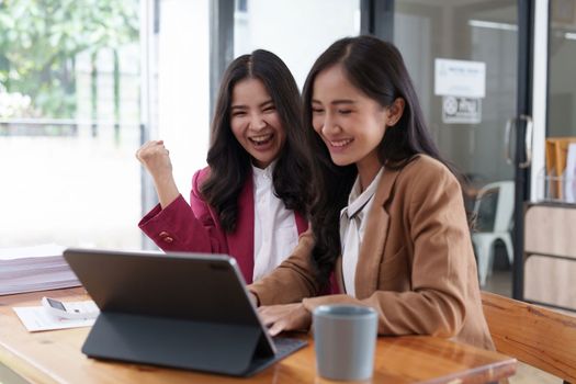 Group of business consultant working management big data and analyze financial document of company. account, finance, business concept.