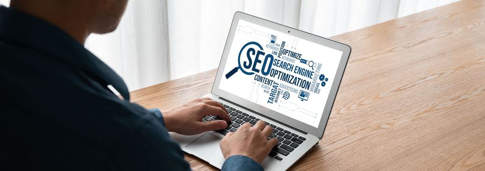 SEO search engine optimization for modish e-commerce and online retail business showing on computer screen