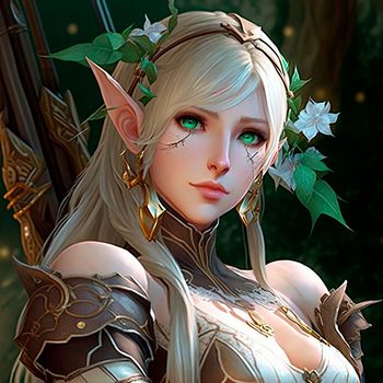 Beautiful blonde elf. High quality illustration