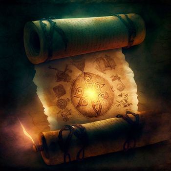 Ancient Magic List. High quality illustration