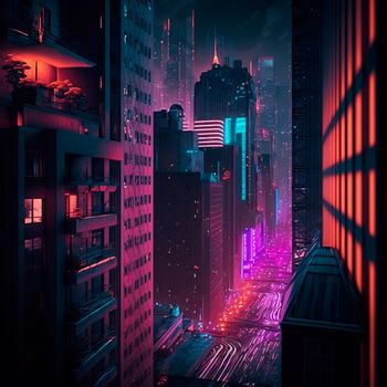Beautiful futuristic city of the future, high technology city. High quality illustration