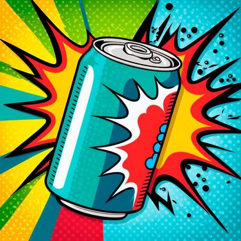 Pop art style soda. High quality illustration