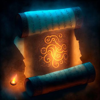Ancient Magic List. High quality illustration