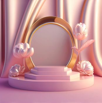 Luxury background with pink podium element