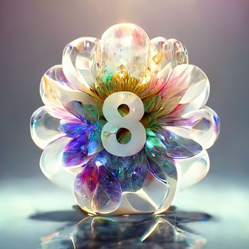 Creative illustration of number 8 with floral decoration for 8 march women's day celebration