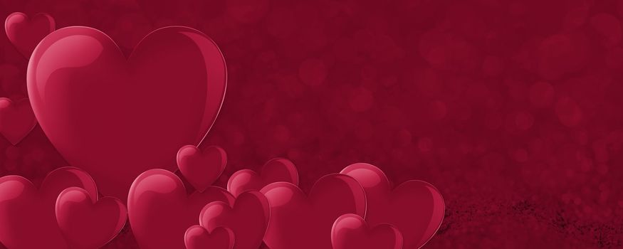 Valentine's Day. Background with heart template. Wallpapers, flyers, invitations, posters, brochures, banners. Valentine's Day.Viva Magenta Background color