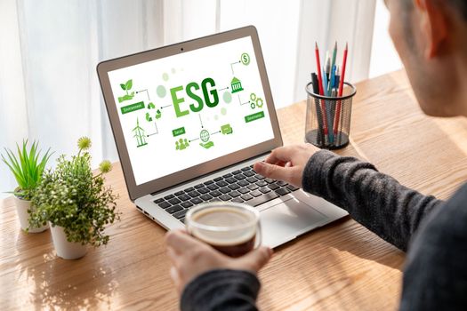 ESG environmental social governance policy for modish business to set a standard to achieve high ESG score