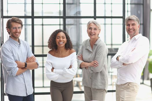 A group of young modern people in smart casual clothes