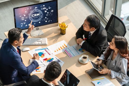 Customer relationship management system on modish computer for CRM business and enterprise