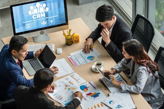 Customer relationship management system on modish computer for CRM business and enterprise