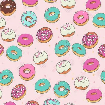 Background with donuts . High quality illustration