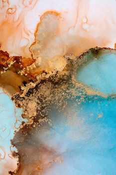 Marble ink abstract art from exquisite original painting for abstract background . Painting was painted on high quality paper texture to create smooth marble background pattern of ombre alcohol ink .