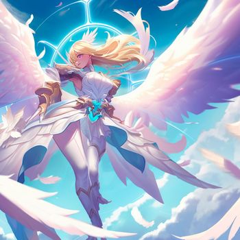 Beautiful angel girl in anime style. High quality illustration