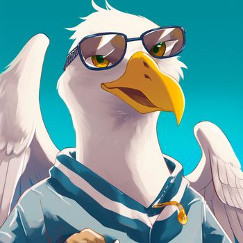 Seagull in sunglasses. High quality illustration