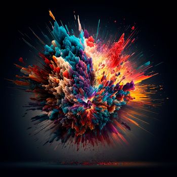 3d abstract explosion of bright colors. High quality illustration