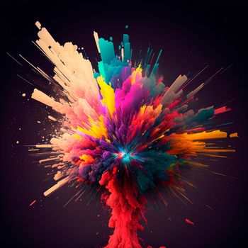 3d abstract explosion of bright colors. High quality illustration