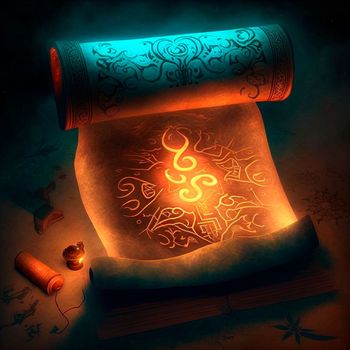 Ancient Magic List. High quality illustration