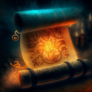 Ancient Magic List. High quality illustration