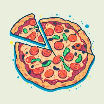 Pizza illustration. High quality illustration