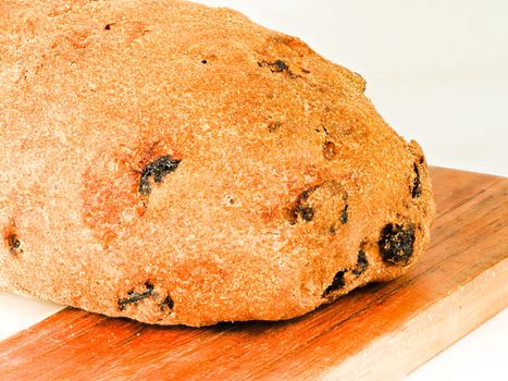 Olive loaf, olive bread, a bread laced with whole olives