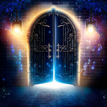 Mysterious mystical Gates. High quality illustration