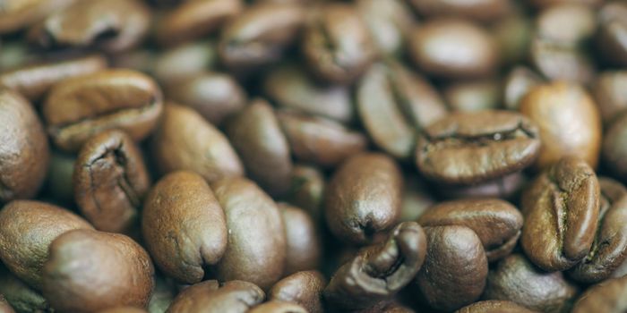 brown roasted coffee beans macro closeup making the blend series