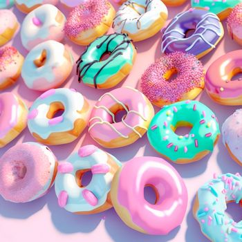 Background with donuts . High quality illustration