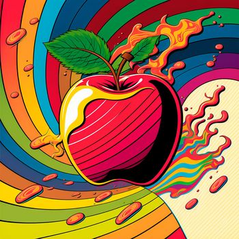 Apple in the style of pop art. High quality illustration