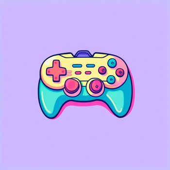 A gamepad in the style of pop art and anime. High quality illustration