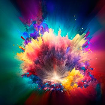 3d abstract explosion of bright colors. High quality illustration