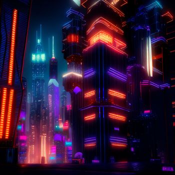 Beautiful futuristic city of the future, high technology city. High quality illustration
