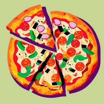 Pizza illustration. High quality illustration