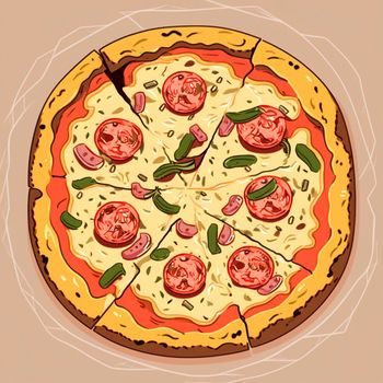 Pizza illustration. High quality illustration