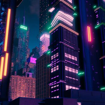 Beautiful futuristic city of the future, high technology city. High quality illustration