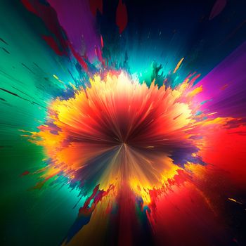 3d abstract explosion of bright colors. High quality illustration