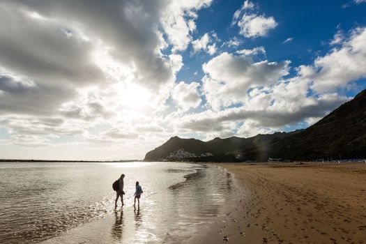 view on Teresitas beach near Santa Cruz de Tenerife on Canary islands, Spain