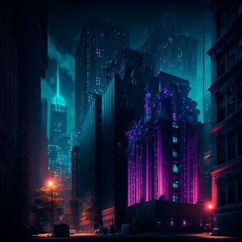 Beautiful futuristic city of the future, high technology city. High quality illustration